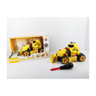 China Fun Children's Toys Yellow Children's Educational Toys DIY Self-Installed Building Block Engineering Construction Bulldozer Without Characters for sale