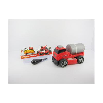 China Fun Children's Toys DIY High Grade Kids DIY Self Installed Building Block Puzzle Assembled Building Block Fire Rescue Water Tanker for sale