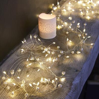 China PVC home party decoration COPPER bead beaded fairy lights luces de navidad christmas lights for sale