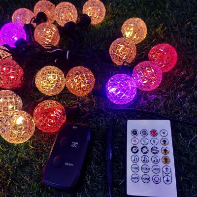 China Outdoor decorative G40 string Christmas light tuya solar garden lights fairy lights bulbs color changing Christmas lights for sale