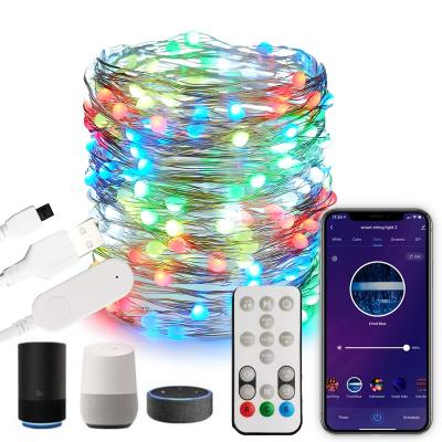 China String Lights 10m 100LED Christmas Tree Lights App Controlled Light Strings for sale