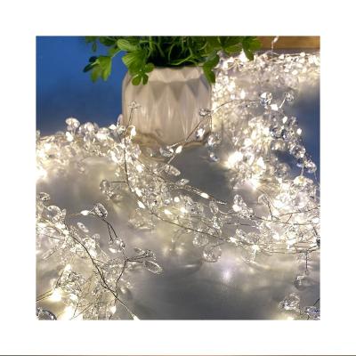 China Indoor Outdoor Clear Arcylic Waterfall Lights Bead String Fairy Lights Christmas Decoration for sale