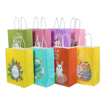 China Recyclable Easter Bunny Egg Sweet Candy Party Gift Envelope Shopping Paper Bags with Handles for sale