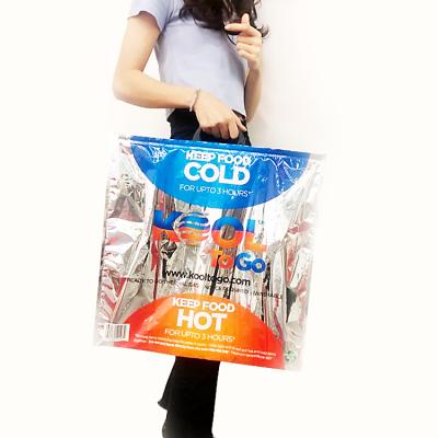 China Wholesale Waterproof Delivery Waterproof Disposable Cooler Food Aluminum Foil Insulated Thermal Bags With Handle for sale