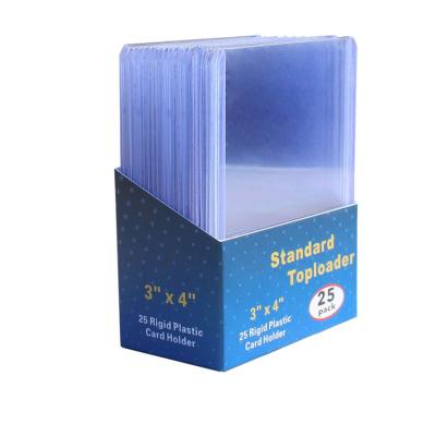 China Dust Proof Custom 25 35pt 55 PT 180pt Yugioh 3x4 Toploader Plastic Wrapping Card Protectors for sale