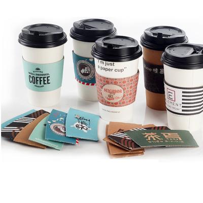 China Disposable Custom Printing Reusable Paper Sublimation Coffee Cup Sleeve Hot Holder for sale