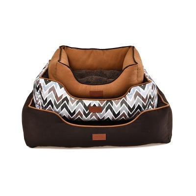 China Ethnic Style Home Viable Soft Brown Canvas Classic Cat Dog Pet Bed Fabric for sale