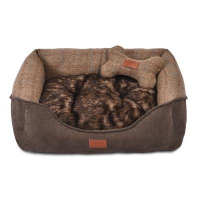 China Durable Petstar Comforable Luxury Warm Worsted Fabric Long Plush Fur Pet Sofa Dog Bed for sale