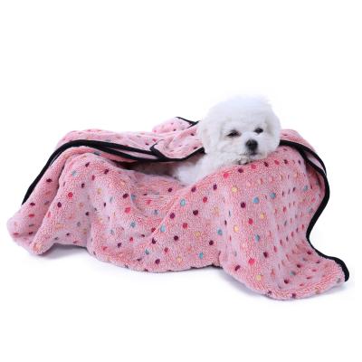 China Durable Soft Warm Comfortable Polyester Blanket Double Sided Fluffy Pet Mat For Dogs Cats for sale