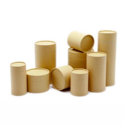 China Recycled Materials Custom Size No Logo Kraft Paper Round Paper Packaging Box Tube Box For Cosmetic for sale