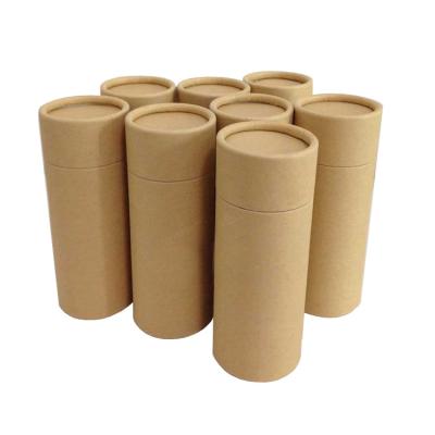 China Custom Recycled Materials Lip Gloss Brown Cardboard Round Paper Gift Packaging Box Cylinder Kraft Paper Tube Box for sale