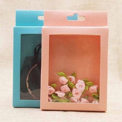 China Cardboard Wholesales Retail Cheap Mini PVC Window Eyelash Pink Panties Packaging Paper Box Retail Package for sale