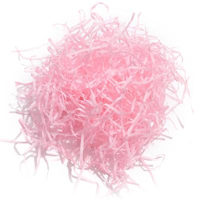 China Stock Recycled Colorful Thick Pink Gift Filler 20kg Moisture Proof Supply Shredded Paper Ply For Packing for sale