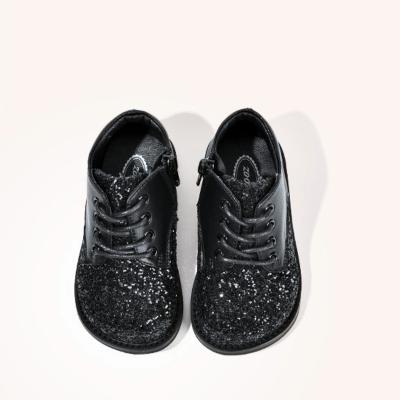 China Custom Made Black Glitter Round Autumn Kids Boys Shoes Patent Leather 2021 Boots for sale