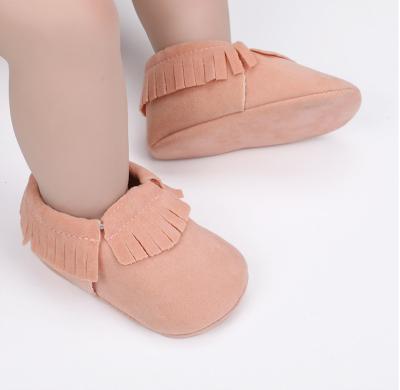 China Soled Leather Newborn Soft Non-Slip Crib Shoes Moccasins Anti-Smell First Anti-Smell PU Suede Baby Walker for sale