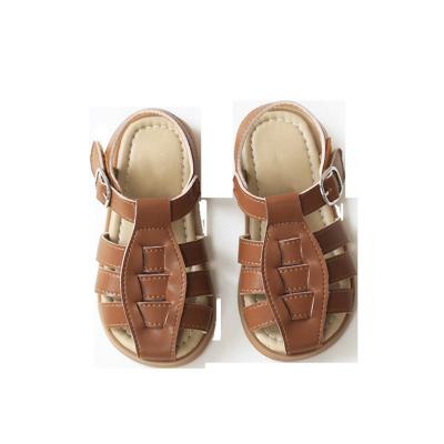 China Anti-Wrinkle Round Toe Baby Boy Girl Sandals Kids Sandals Genuine Leather Baby Round for sale