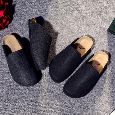 China CUSHIONING Common Cork Felt Slippers Custom Fashion Handmade Mens Indoor Soft Felt Slippers for sale