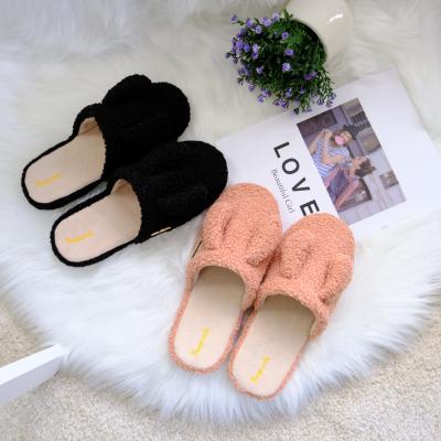 China 2021 Lit Plush Hairy Furry Women's Bedroom Outlet Factory Warm Cotton Quiet Indoor House Slippers for sale