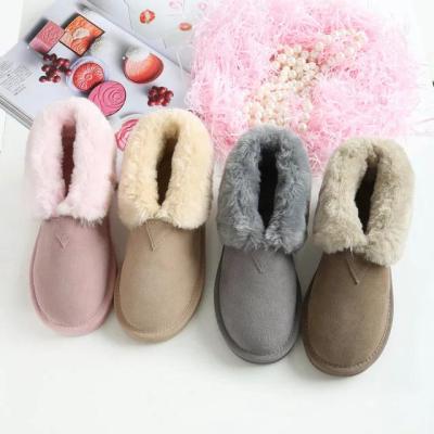 China Warm Australian Ladies Sheepskin Anti Slip Waterproof Sliver Shoes Fur Hairy Snow Boots For Women for sale