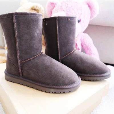 China CUSHIONING 2021 Factory Direct Wholesale Basic Style Genuine Leather Winter Women Snow Boots for sale