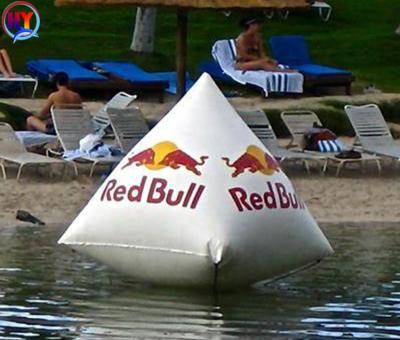 China Floating Water Entertainment Customized Large Logo Floating Inflatable Triangle Buoy For Water Event for sale