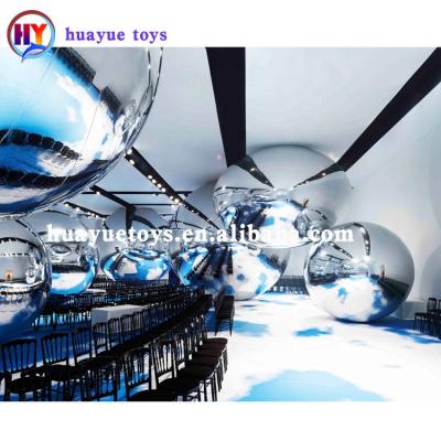 China 2021 Inflatable Mirror Balloon Ball Decoration Hanging Giant Mirror Sphere For Decoration Sealed Gold/Silver Ball for sale