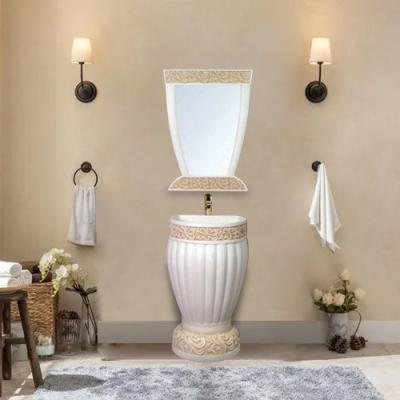 China Unique Design Customized New Products Sink Hand Wash Basin Bathroom Sandstone Eco-Free Basin With Mirror for sale