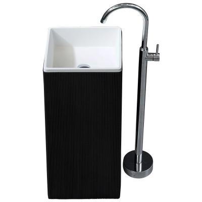 China Sustainable Fashion Sanitary Ware Sinks Stone Resin Basins Bathroom Pedestal Sink for sale