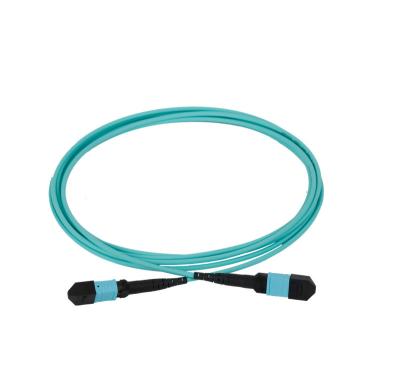 China FTTX 12 Core OM3 Multimode Fiber Optic Cable MPO Connector MPO Fiber Optic Patch Cord for sale