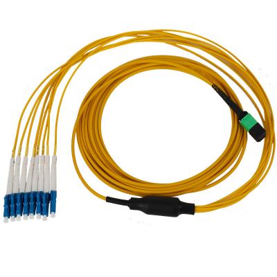 China FTTX 8 Core OS2 Fiber Optic Cable MPO-LC Fiber Patch Cord 9/125 MPO/Female- LC Singlemode Breakout Cables for sale