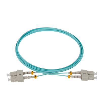 China FTTX 2.0mm 50/125 Duplex OM3 Multimode Fiber Optic Patch Cord SC/UPC to SC/UPC for sale