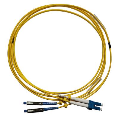 China FTTX 2.0mm 9 /125 LC/UPC to MU/UPC Single Mode Duplex Fiber Optic Patch Cord for sale