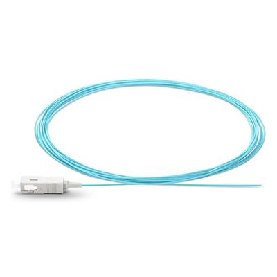 China FTTX 0.9mm 50 mm Simplex /125 OM3 SX Fiber Pigtail Multiode Fiber Pigtail SC UPC for sale