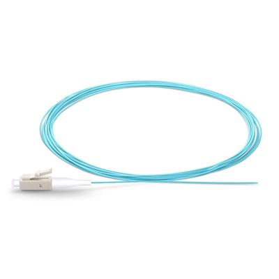 China FTTX 0.9mm 50 /125 mm OM3 SX Fiber Pigtail Multiode Fiber Pigtail Simplex LC UPC for sale