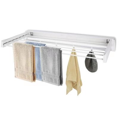 China Fashion Bathroom Metal Wall Mount Clothes Rack Folding Laundry Dry Towel Racks for sale