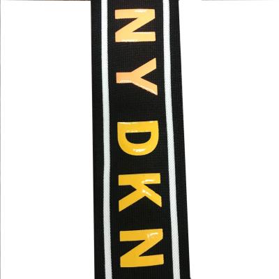 China 2020 custom logo elastic fitness rubber band elastic knit rib waist neck band logo wholesale custom stretchy sports hair elastic for sale