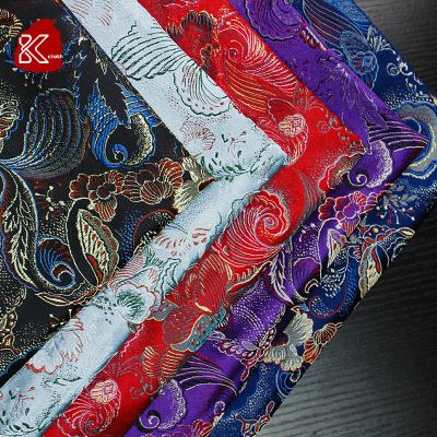 China Shrink-Resistant Butterfly Pattern Jacquard Polyester Brocade Fabric For Bedding for sale