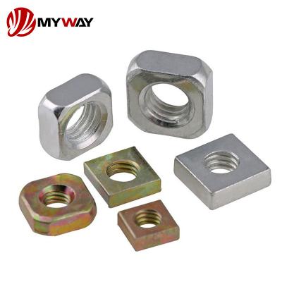 China Heavy Industry OEM Custom Zinc Plated Carbon Steel Nuts Square M4 M5 M6 M8 Stainless Steel Flat Rectangle Nut for sale