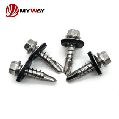 China Pan Galvanized Screws Roofing Screw Hexagon Head Tek Wood Stainless Steel Hex Self Drilling Roofing Screw With Rubber Washer for sale