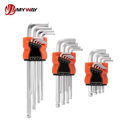 China Hex Socket screw Factory Supply High Strength Hex Key Set Torx Ball Point Long T Handle 3mm 6mm 6.5mm Zinc Plated Allen Wrench Set Hex Key for sale