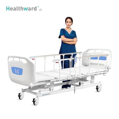 China Commercial Wholesale Plastic Metal 3 Function Medical Bed Furniture D6w Healthward Siderails ICU Adjustable Electric Hospital Bed for sale