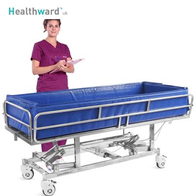 China Commercial Furniture Z0n Healthward Heigt Hydraulic Electric Adjustment Hospital Medical Bath Bed With Wheels for sale