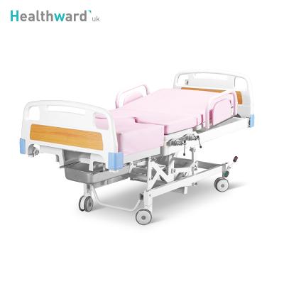 China Healthward Furniture A98-3 Commercial Professional 4 Function Obstetrics Gynecology Delivery Adjustable Electric Medical Hospital Bed with Wheels for sale