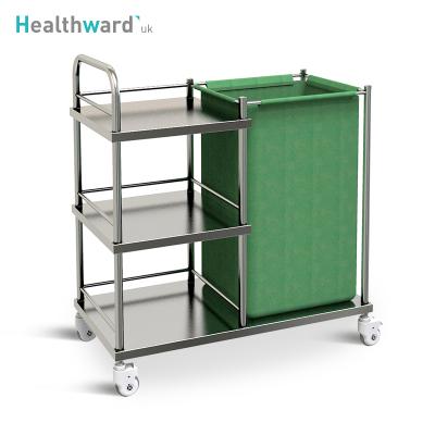 China Modern Hotel Household Stainless Steel Factory SKH027 Healthward Trolley Hospital Laundry Clean Linen Cart for sale