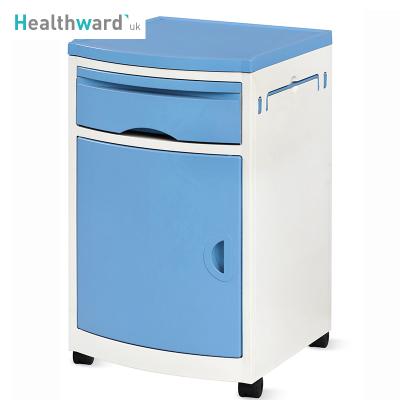 China SKS002-W Modern Healthward Steel ABS Locker Storage Nightstand Hospital Bedside Plastic Medical Cabinet with Wheels for sale