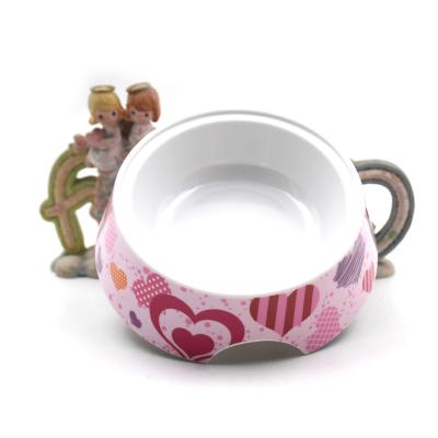 China Viable Heart Pink Large and Small Size Medium Stainless Steel Pet Bowl Dog Bowl Cat Bowl for sale