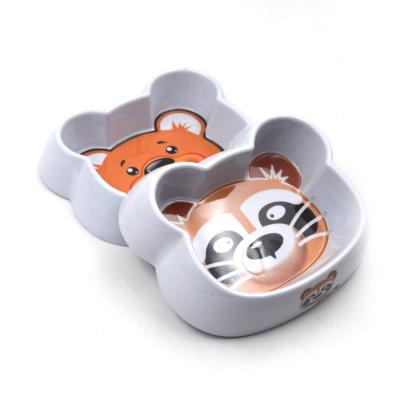 China Viable Dog Bowl Cat Bowl White Tiger Bear Print Cute Pet Bowl for sale