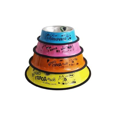 China Non-automatic Sustainable Sustainable Colorful Modern Custom Stainless Pet Bowl For Dog And Cat for sale