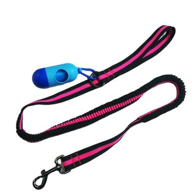 China Lights Customized New Color Multifunctional Retractable Round Nylon Rope Dog Pet Training Dog Leash With Poop Bag for sale