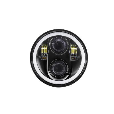 China 5.75 Inch Aluminum IP65 Led Adaptive Headlight Far And Near Light Round Angel Eyes For Motorcycle Headlights for sale